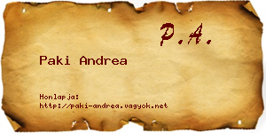 Paki Andrea névjegykártya
